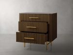 Finnley Three-Drawer Chest Cabinet Bedroom Nightside Table with Stone Top - Image 11
