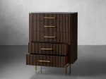 Finnley Wood Five-Drawer Dresser with Marble Top Drawer Chest Cabinet - Image 18