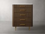 Finnley Wood Five-Drawer Dresser with Marble Top Drawer Chest Cabinet - Image 19