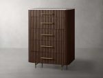 Finnley Wood Five-Drawer Dresser with Marble Top Drawer Chest Cabinet - Image 16