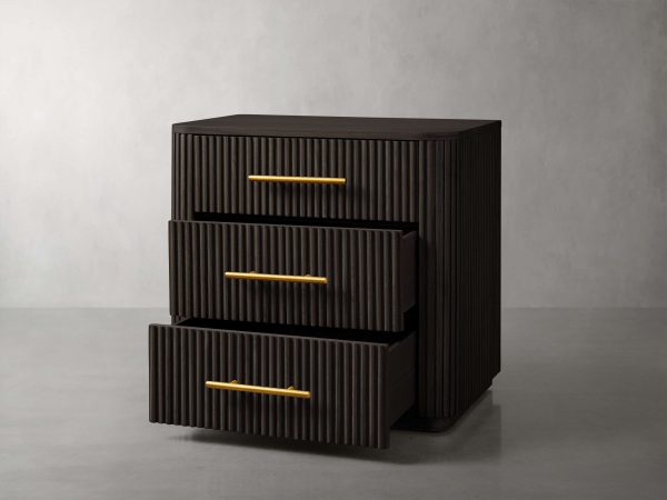 Finnley Wood Nightstand Bedroom 3 Drawer Chest Cabinet - Image 2
