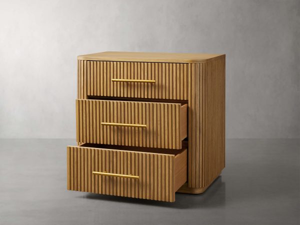 Finnley Wood Nightstand Bedroom 3 Drawer Chest Cabinet - Image 5