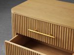 Finnley Wood Nightstand Three Drawers Chest Reeded Nightside Table - Image 6