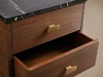 Giselle Mahogany Nightstand Wood Two-Drawer Chest Nightside Table Cabinet - Image 3