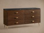 Giselle Six-Drawer Dresser Vintage Bedroom Chest Wood Entrance Storage Cabinet - Image 2