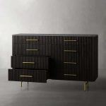 Finnley Wood Eight-Drawer Dresser with Marble or Bluestone Top Rural Chest Of 8 Drawers Cabinet - Image 2