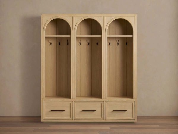 Hattie Oak Wood Entryway Cabinet Storage Tall Cabinet With Hooks - Image 12