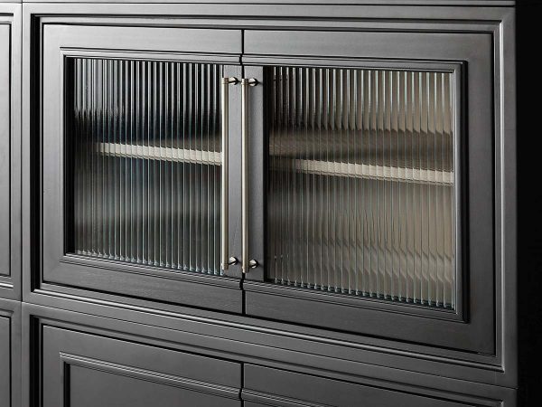 Rowan Modular Wall Unit Storage Tall Display Cabinet Wood Bookcase with Glass Door - Image 6
