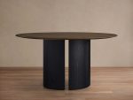 Saint Germain Round Wood Dining Table with Solid Oak & Oak Veneers Wood Dauphine Base - Image 9