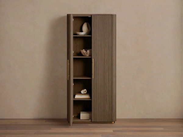 Finnley Wood Tall Cabinet Living Room Country Storage Cabinet with Doors - Image 2