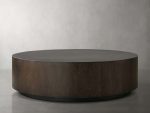 Sullivan Wood Round Coffee Table Oak Sofa Center Tea Table - Image 8
