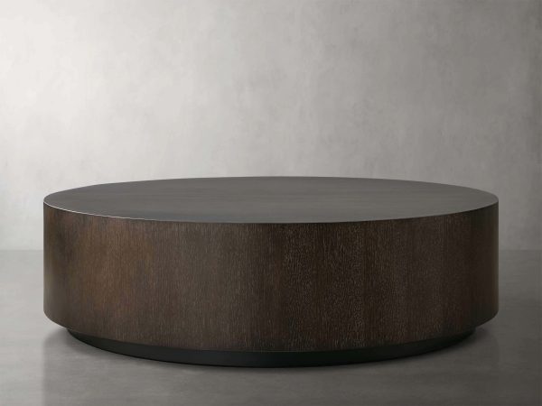 Sullivan Wood Round Coffee Table Oak Sofa Center Tea Table - Image 8