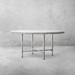 Thaddeus Metal Marble Round Dining Table Hand-Forged Kitchen Table - Image 10