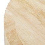 Veneta Round Carrara Marble Coffee Table Living Room Wood Center Tea Table - Image 10