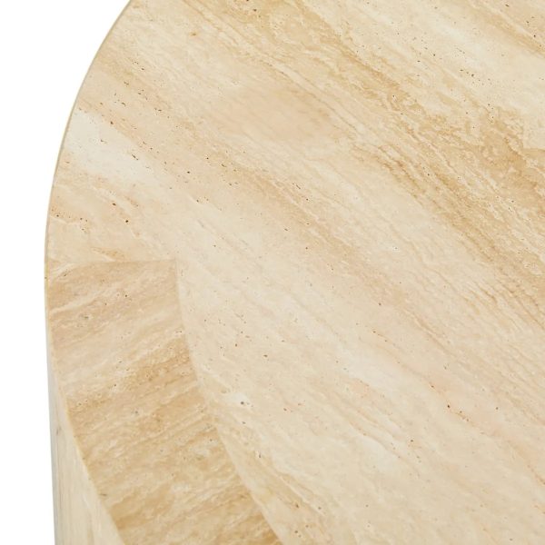 Veneta Round Carrara Marble Coffee Table Living Room Wood Center Tea Table - Image 10