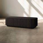 Finnley Solid Wood Coffee Table Rustic Sofa Center Tea Table with Reeded Design - Image 2