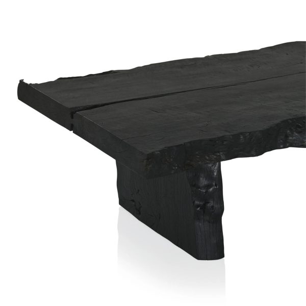 Nobu Wood Rectangular Coffee Table Sofa Center Tea Table Burnt Noir Finish - Image 6