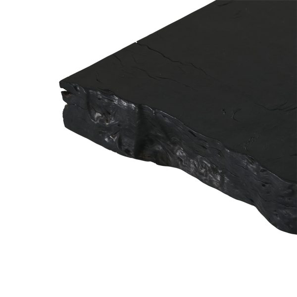 Nobu Wood Rectangular Coffee Table Sofa Center Tea Table Burnt Noir Finish - Image 7