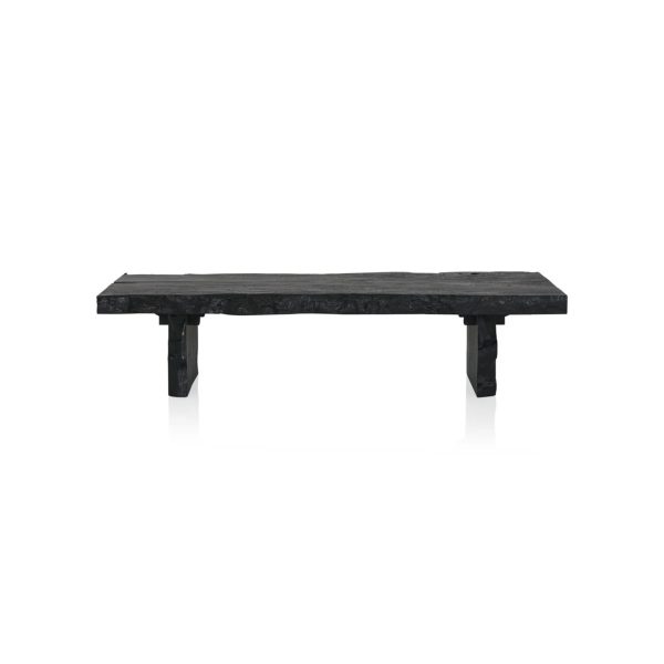 Nobu Wood Rectangular Coffee Table Sofa Center Tea Table Burnt Noir Finish - Image 4