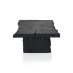 Nobu Wood Rectangular Coffee Table Sofa Center Tea Table Burnt Noir Finish - Image 3