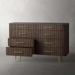 Finnley Wood Eight-Drawer Dresser with Marble or Bluestone Top Rural Chest Of 8 Drawers Cabinet - Image 14
