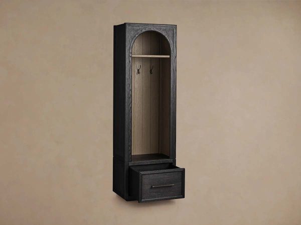 Hattie Oak Wood Entryway Cabinet Storage Tall Cabinet With Hooks - Image 2