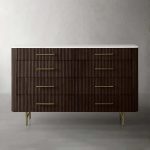 Finnley Wood Eight-Drawer Dresser with Marble or Bluestone Top Rural Chest Of 8 Drawers Cabinet - Image 16