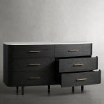 Danny Wood Six-Drawer Dresser with Marble Top Chest Of 6 Drawers Storage Cabinet - Image 2