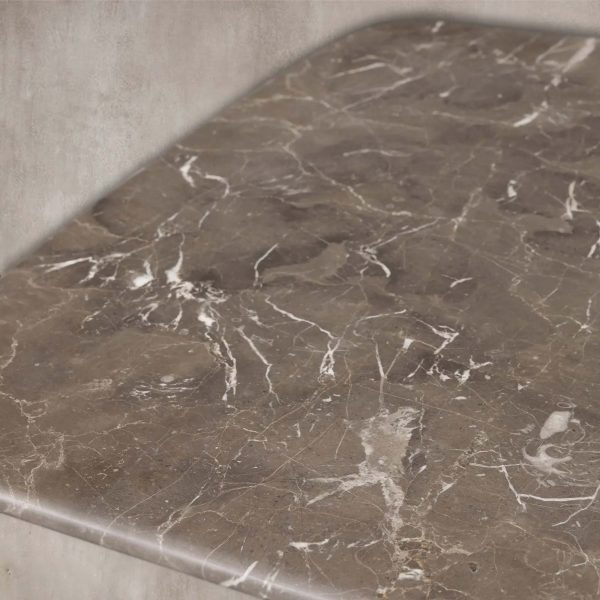 San Germani Espresso Stone Top Coffee Table 72" Center Tea Table with Clement Base - Image 7