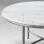 Thaddeus Metal Marble Round Dining Table Hand-Forged Kitchen Table - Image 11