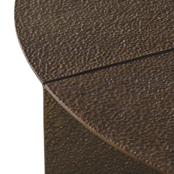 Bowie Hammered Cast Coffee Table Aluminum Sofa Center Tea Table in Antiqued Bronze - Image 8