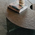 Bowie Hammered Cast Coffee Table Aluminum Sofa Center Tea Table in Antiqued Bronze - Image 3