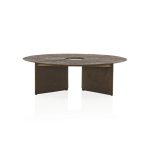 Bowie Hammered Cast Coffee Table Aluminum Sofa Center Tea Table in Antiqued Bronze - Image 5