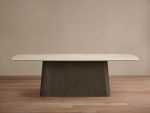 Saint Germain Stone Dining Table with Natural Stone Marble Wood Toulouse Base - Image 8