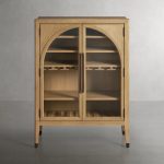 Hattie Wood Low Bar Cabinet Mid-century Modern Oak Wine cabinet - Image 7