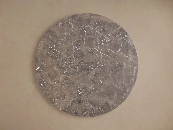 Saint Germain Round Dining Table with Marble Top Wood Dauphine Base - Image 7