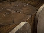 Alvaro Raw Wood Stumps Tabletop Sideboard Aluminum Buffet Table Living Room Entryways Cabinet - Image 4