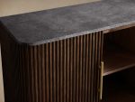 Finnley Wood Sideboard Marble Countertop Buffet Storage Cabinet Rural Entryways Cabinet - Image 11