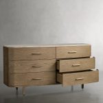 Danny Wood Six-Drawer Dresser with Marble Top Chest Of 6 Drawers Storage Cabinet - Image 11