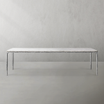 Thaddeus Metal Marble Rectangular Dining Table Hand-Forged Kitchen Table - Image 22