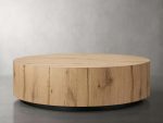 Sullivan Wood Round Coffee Table Oak Sofa Center Tea Table - Image 5