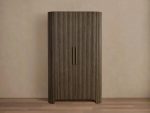 Astor Reeded Oak Tall Cabinet Living Room Bedroom Wood Storage Cabinet - Image 2
