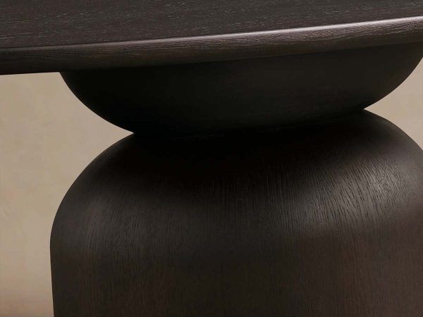 Perth Oval  Dining Table Solid Romanian Oak Hand-Sculpted Modern Style - Image 12