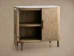 Danny Oak Wood Sideboards Cabinet Marble Top Buffet Cabinet Lockers - Image 5