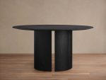 Saint Germain Round Wood Dining Table with Solid Oak & Oak Veneers Wood Dauphine Base - Image 8
