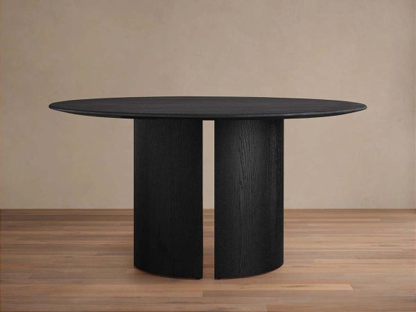 Saint Germain Round Wood Dining Table with Solid Oak & Oak Veneers Wood Dauphine Base - Image 8