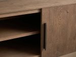 Felton Media Console Oak TV Stand Side Cabinet Television Storage Unit Wood Sideboard - Image 6
