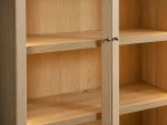 Nason Modular Glass Display Cabinets Oak Wood Tall Cabinets Large Bookcase with Integrated LED Lighting - Image 3