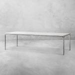 Thaddeus Metal Marble Rectangular Dining Table Hand-Forged Kitchen Table - Image 19