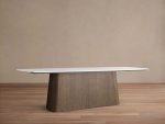Saint Germain Stone Dining Table with Natural Stone Marble Wood Toulouse Base - Image 2